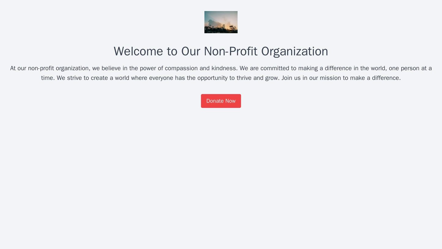 Non-Profit Organization: A compassionate design with a prominent call-to-action button, a centered logo, and a two-colum Web Template 2156