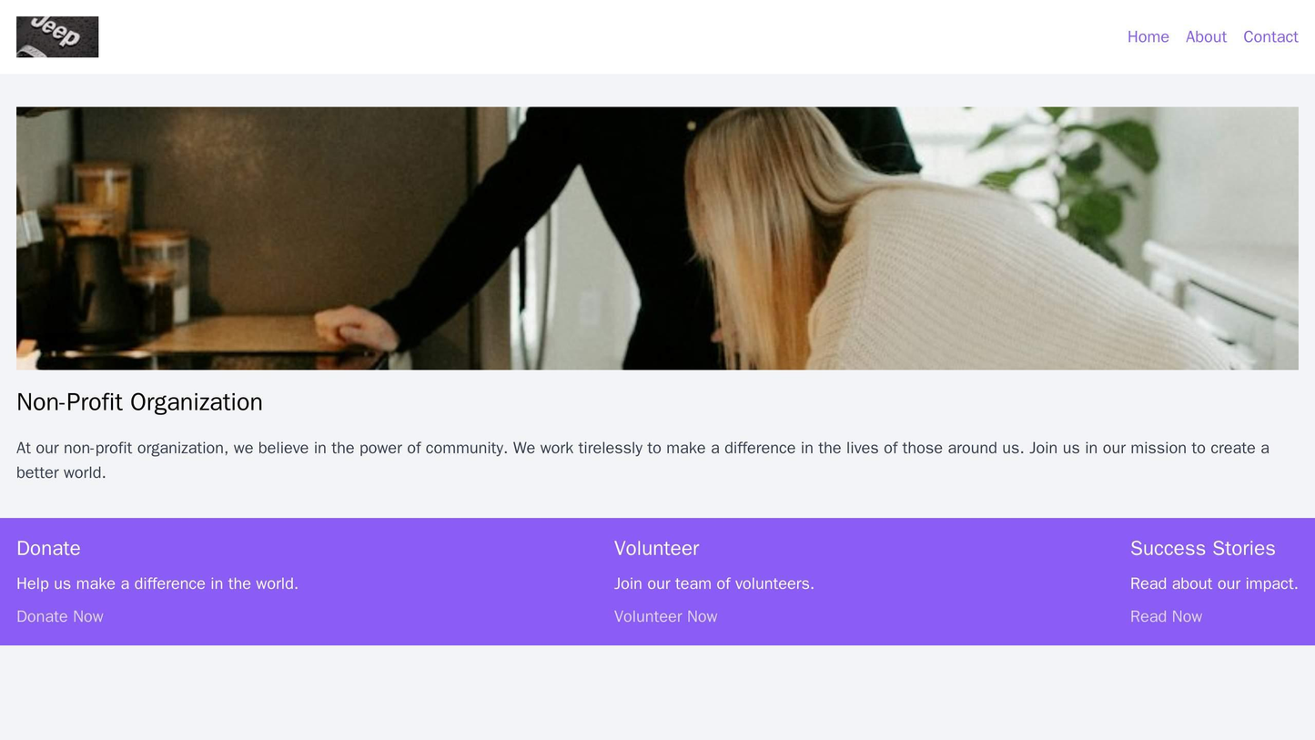 Non-Profit Organization: A design that focuses on clear calls-to-action and a header image of people making an impact in Web Template 2300
