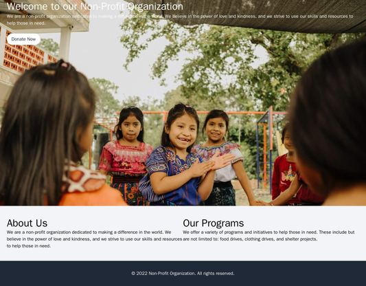 Non-Profit Organization: A heartfelt design with a large header image, a prominent call-to-action on the home page, a si Web Template 2391