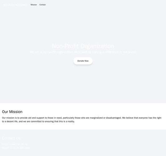 Non-Profit Organization: A visually appealing design that communicates the mission of the organization. A large, centere Web Template 3623