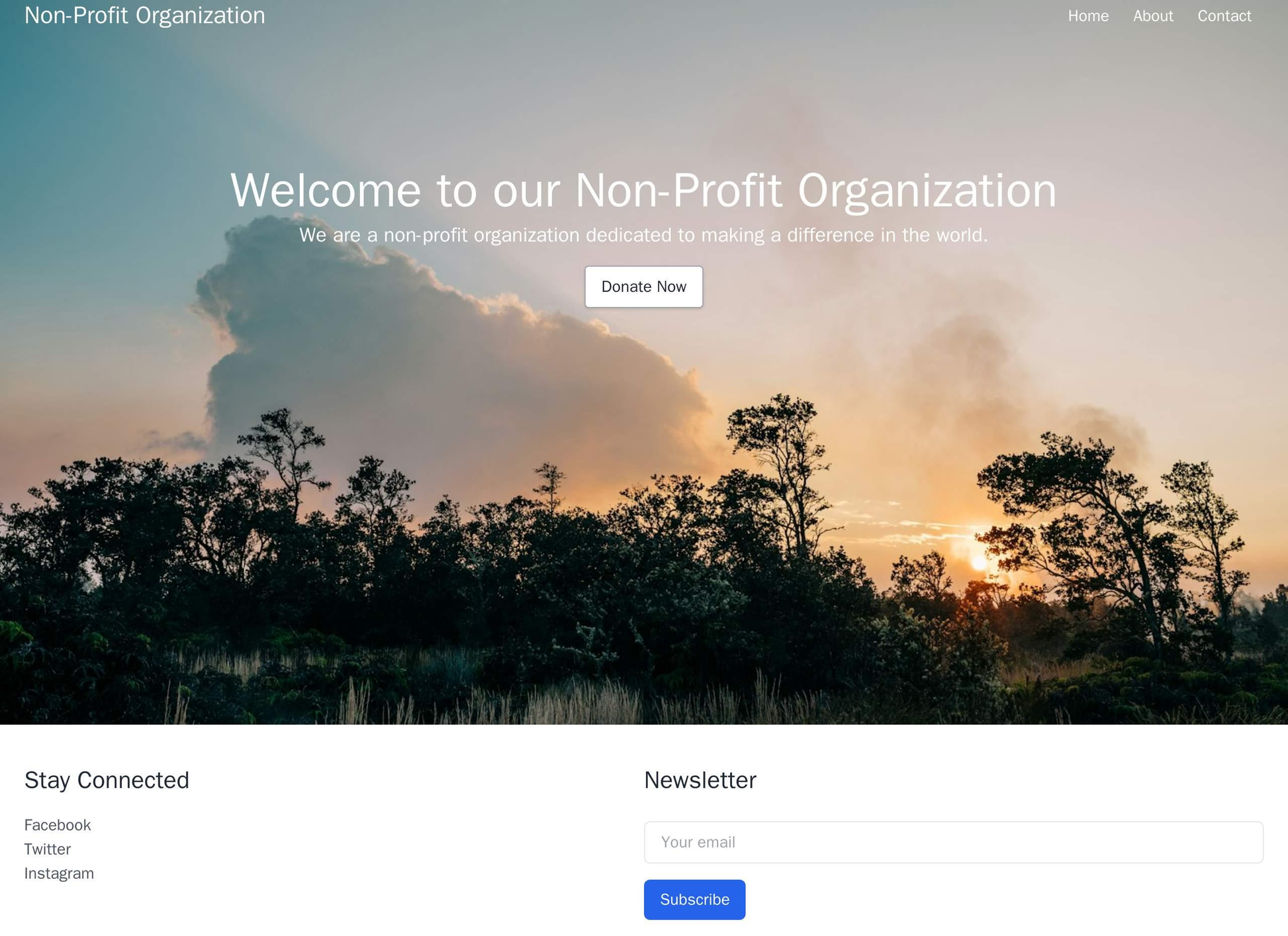 Non-Profit Organization: A warm and welcoming design with a large header image, a vertical navigation menu, and a promin Web Template 3705