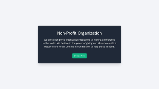 Non-Profit Organization: A single-page website with a centered logo and a clear call-to-action button to "Donate Now." T Web Template 4866