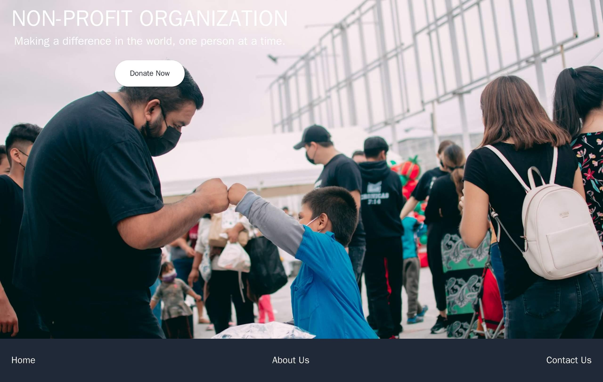 Non-Profit Organization Site: A creative and engaging design featuring a hero image with a heartwarming story about the  Web Template 2100