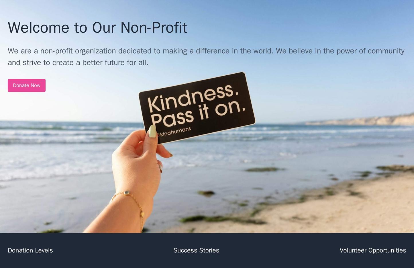 Non-Profit Organization Site: A warm and inviting design with a large, full-width header image, a clean and simple layou Web Template 3756