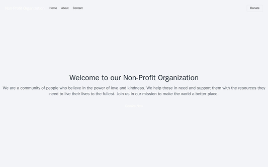 Non-Profit Organization Site: A heartfelt design with a top navigation bar, a clear call-to-action button, a centered lo Web Template 3921