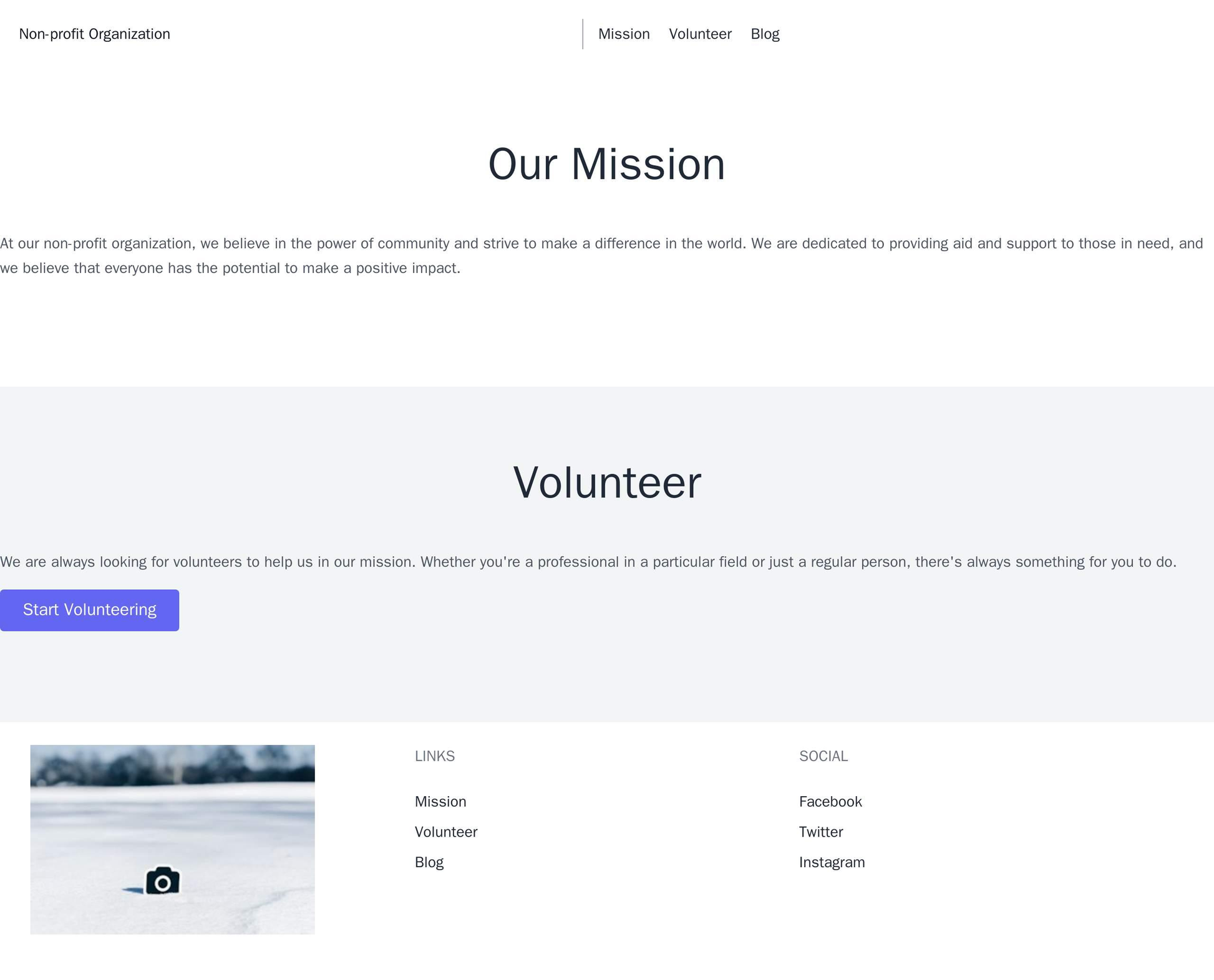 Non-profit Organization: A clean design with a mission statement, a donation form, and a call-to-action button to start  Web Template 3376