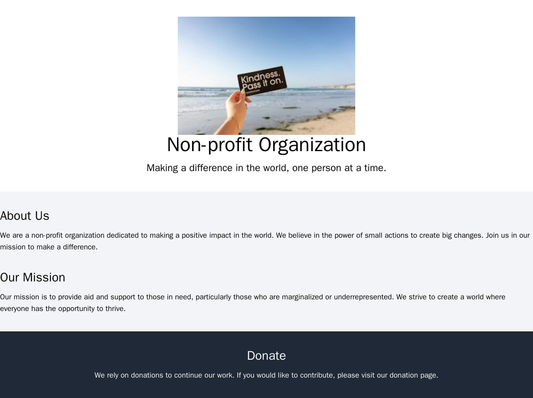 Non-profit Organization: A clear, yet emotional design, featuring a large, prominently displayed logo, mission statement Web Template 3558