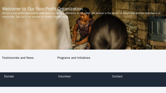 Non-profit Organization: A design with a strong focus on storytelling, featuring a full-width header image with a compel Web Template 4406