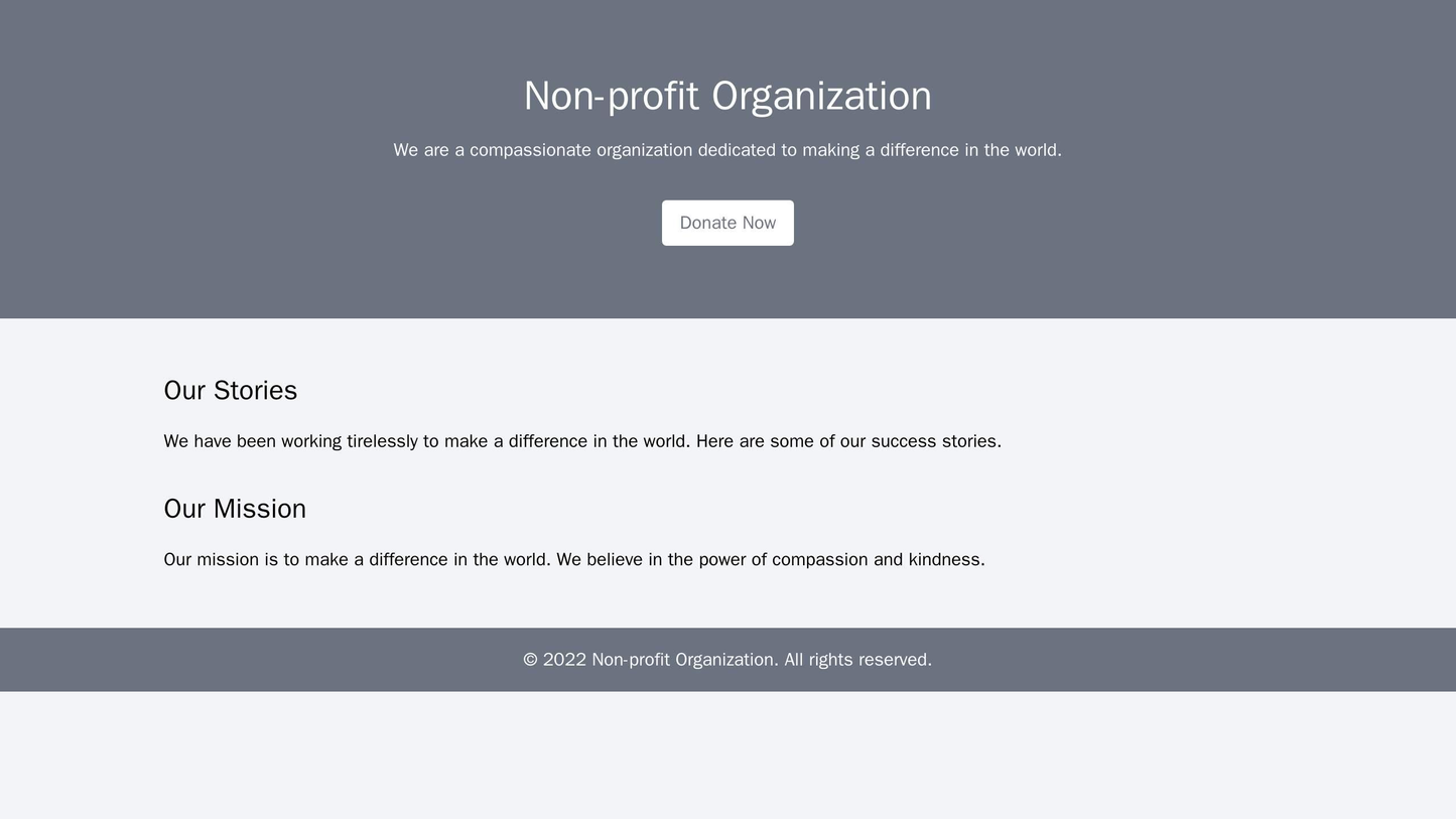 Non-profit Organization: A compassionate design with an image of the cause, a clear call-to-action button, a centralized Web Template 4629