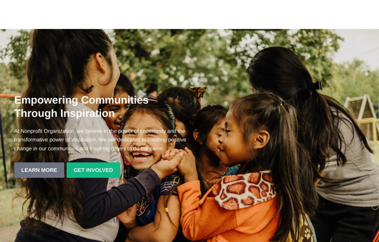 Nonprofit Organization: A heartfelt and inspiring design with a full-width image at the top, a horizontal navigation bar Web Template 4757