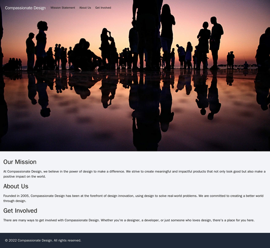 Nonprofit Organization Website: Compassionate design with a large header image of people making a difference. Menu at th Web Template 3093