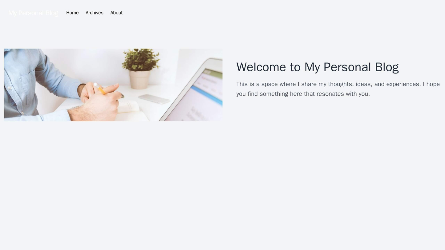 Personal Blog: A unique, personal, and visually appealing layout, with a prominent, left-aligned logo and a creative use Web Template 2198