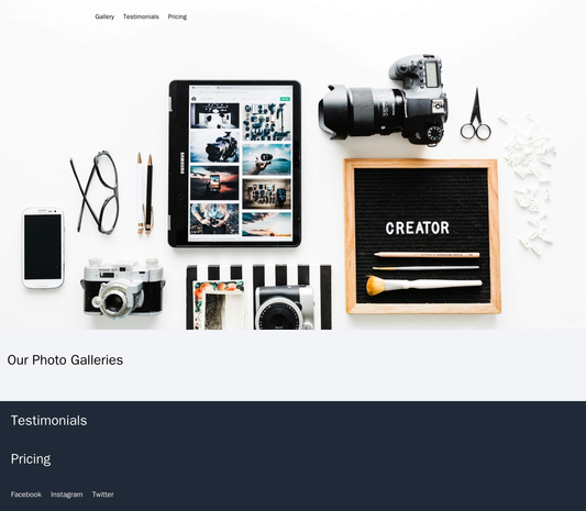 Photography Studio: A visually stunning design with a full-width background image and a clean, simple menu at the top. T Web Template 2111