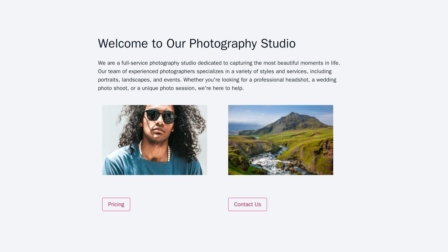 Photography Studio: A one-page design with a large, rotating image showcasing different photography styles and services, Web Template 4924