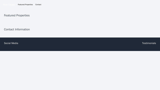 Real Estate: A professional design with a centered navigation bar, a section dedicated to featured properties, and conta Web Template 3811