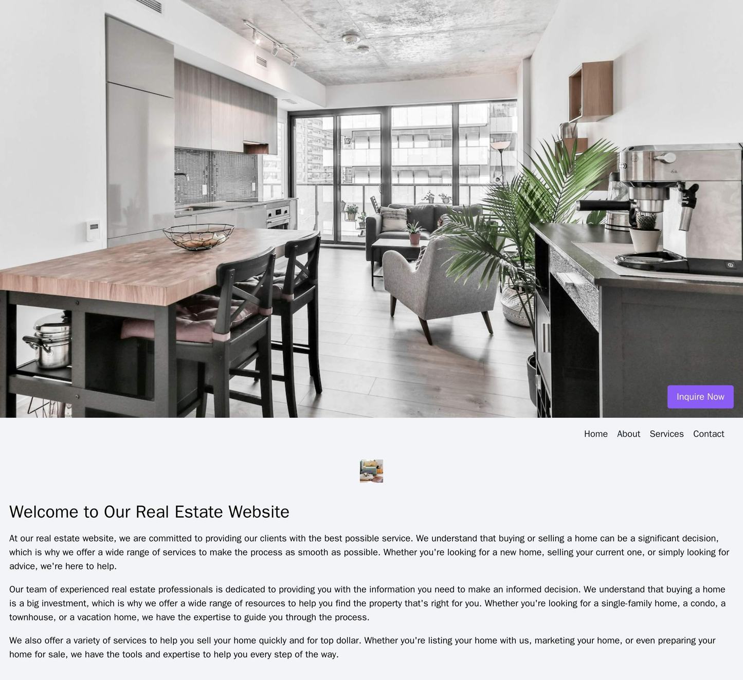 Real Estate: A layout with a large, full-screen image of a property on the homepage, and a call-to-action (CTA) button o Web Template 4703