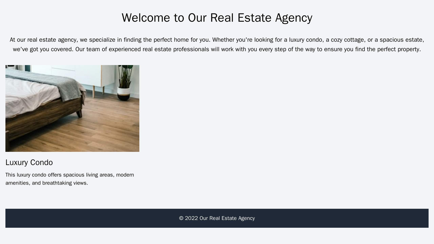 Real Estate Agency: A multi-column layout with images of properties dominating the page, a filter system in a sidebar, a Web Template 2000