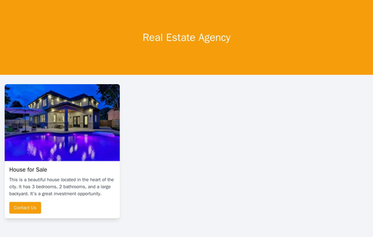 Real Estate Agency: A horizontal layout featuring large, high-quality images of properties with brief information and ca Web Template 2398