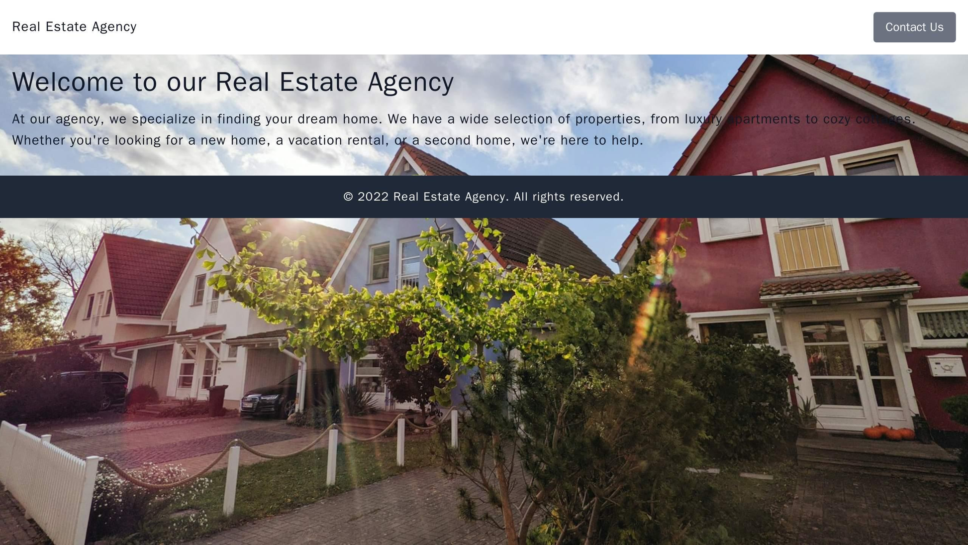 Real Estate Agency: A modern and sleek design with a large header image of a property, a call-to-action button, and a ho Web Template 3383