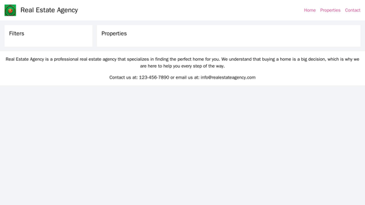 Real Estate Agency: A clean and professional layout with a large property listing section, a left sidebar for filters, a Web Template 3605