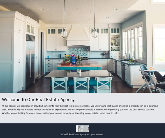 Real Estate Agency: A minimalist design with a full-width header image and property listings displayed in an engaging ma Web Template 4281