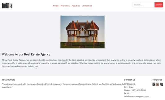 Real Estate Agency: A modern design with a large, central hero image featuring a property on sale. Top header with the l Web Template 4319