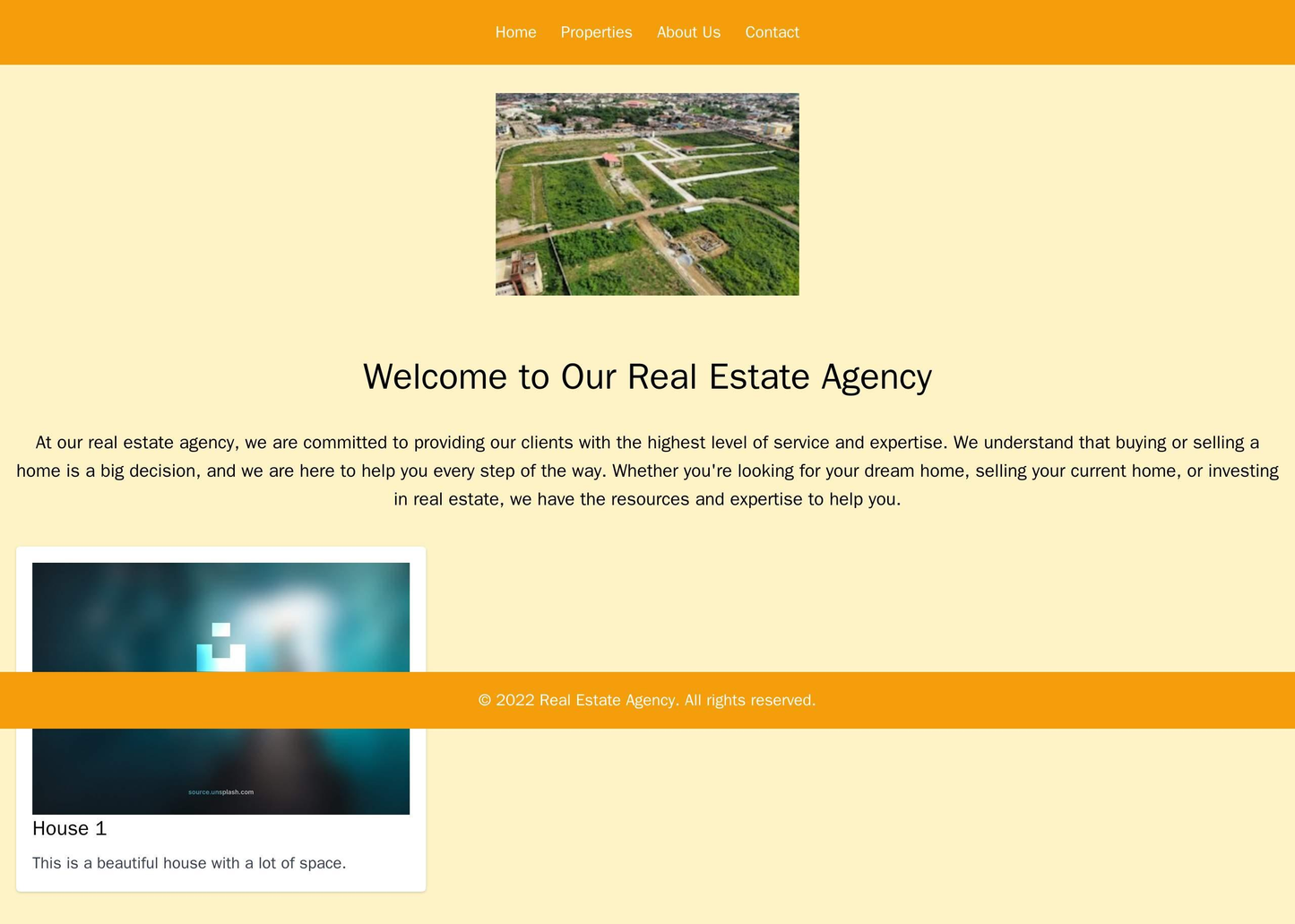 Real Estate Agency: A clean and professional design with a horizontal menu at the top, a centered logo, a high-quality i Web Template 4499