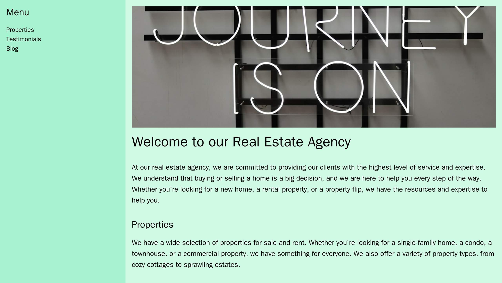 Real Estate Agency: A clean and professional design with a huge header image of a property, a menu on the left, and a ca Web Template 4527