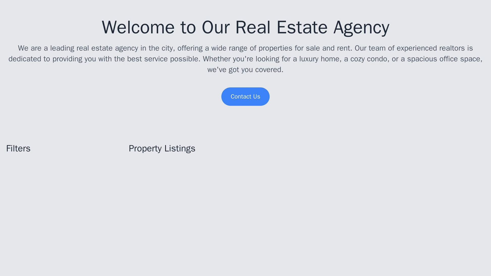 Real Estate Agency: A modern and sophisticated design with a full-width header image of a property listing, and a center Web Template 4699