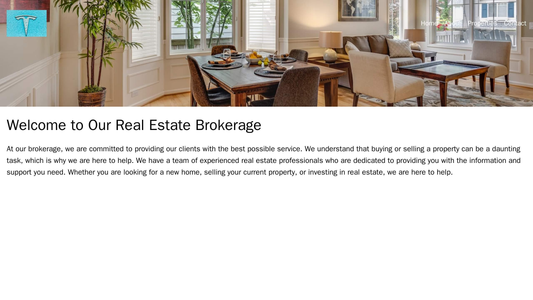 Real Estate Brokerage: A clean, modern design with a full-width header image of an appealing property, a left-aligned lo Web Template 3787