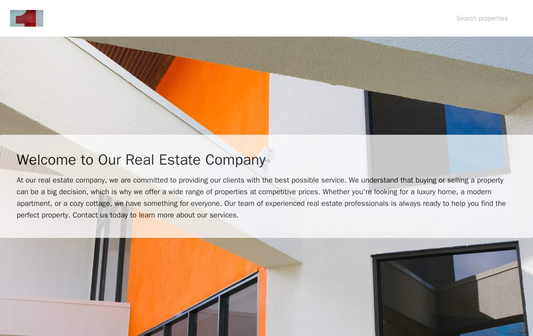 Real Estate Company: A design with a large background image of a property, and the main content area overlaid on top. Th Web Template 3257