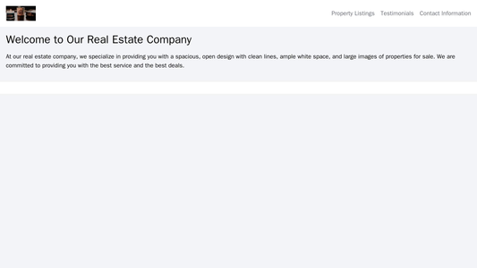 Real Estate Company: A spacious, open design with clean lines, ample white space, and large images of properties for sal Web Template 4690