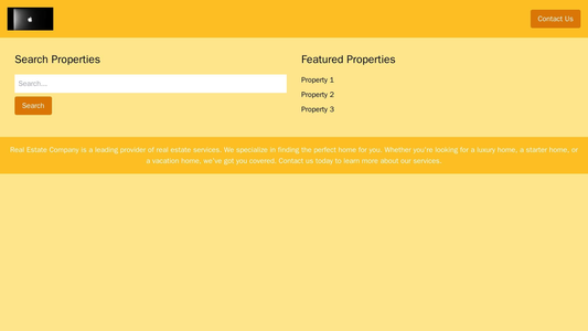 Real Estate Company Site: A two-column layout with a property search form on the left and a list of featured properties  Web Template 4941