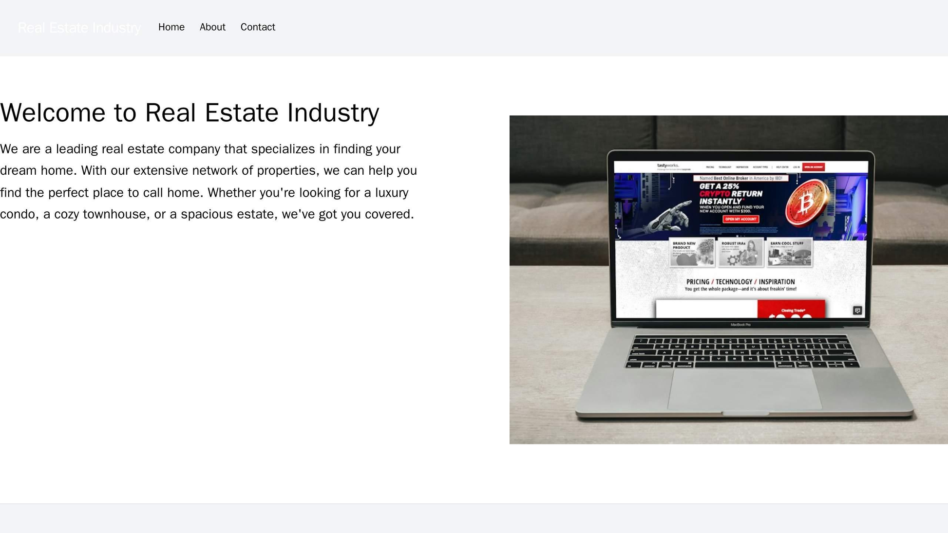 Real Estate Industry: A sleek and modern layout with a large and prominent search bar, a right-aligned call-to-action bu Web Template 3671