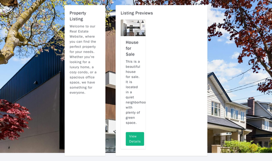 Real Estate Website: A clean and modern design with a full-width header image featuring a property listing. A sidebar on Web Template 2230