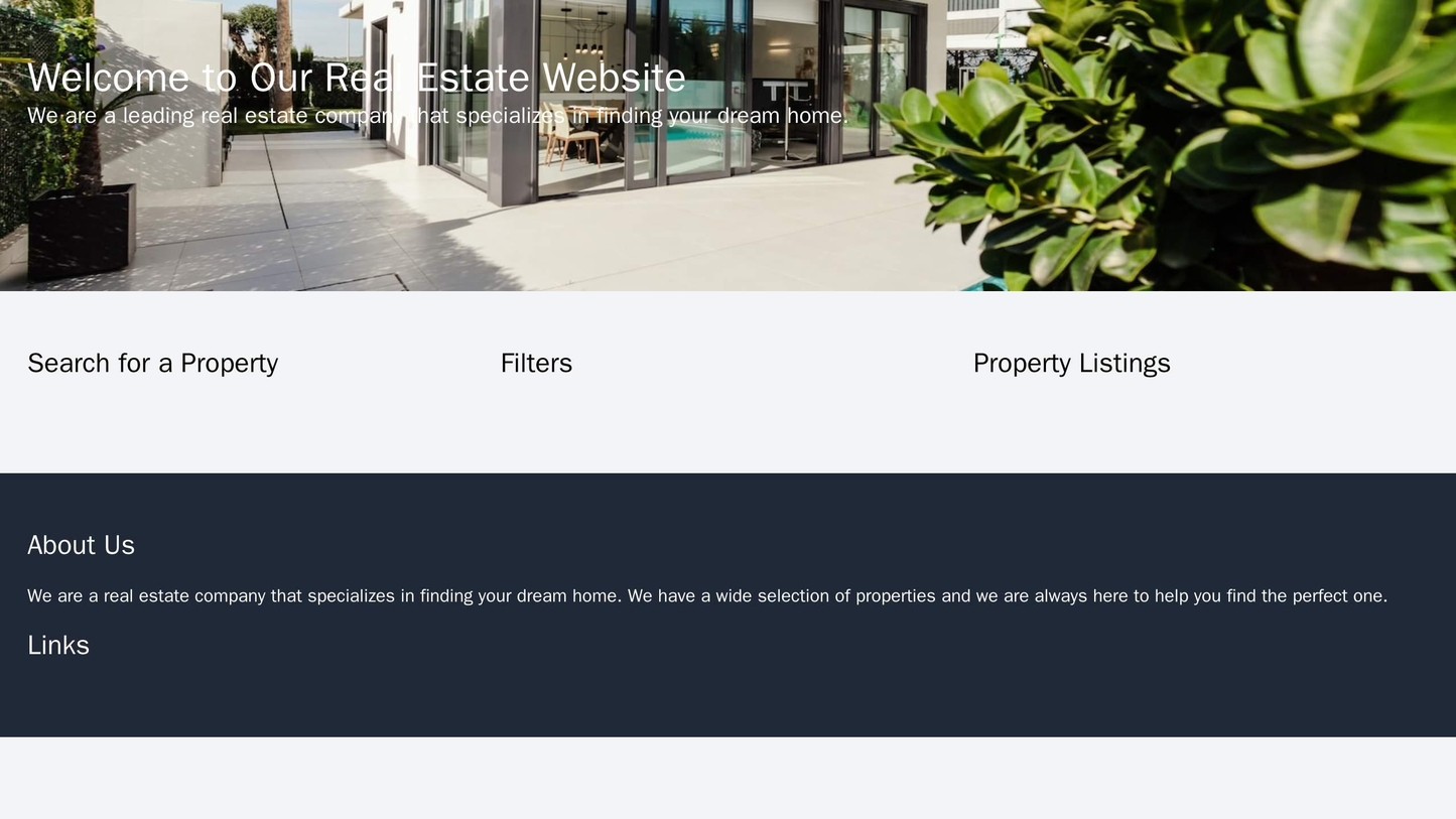 Real Estate Website: A clean design with a property search function in the center and sidebars for filters. The header c Web Template 2394