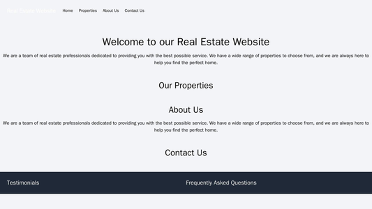 Real Estate Website: A full-width image slider of different properties is the hero section. The navigation bar displays  Web Template 3797