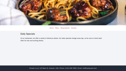 Restaurant: A visually appealing design with a full-width image header featuring delicious food or a appetizing appetize Web Template 2010