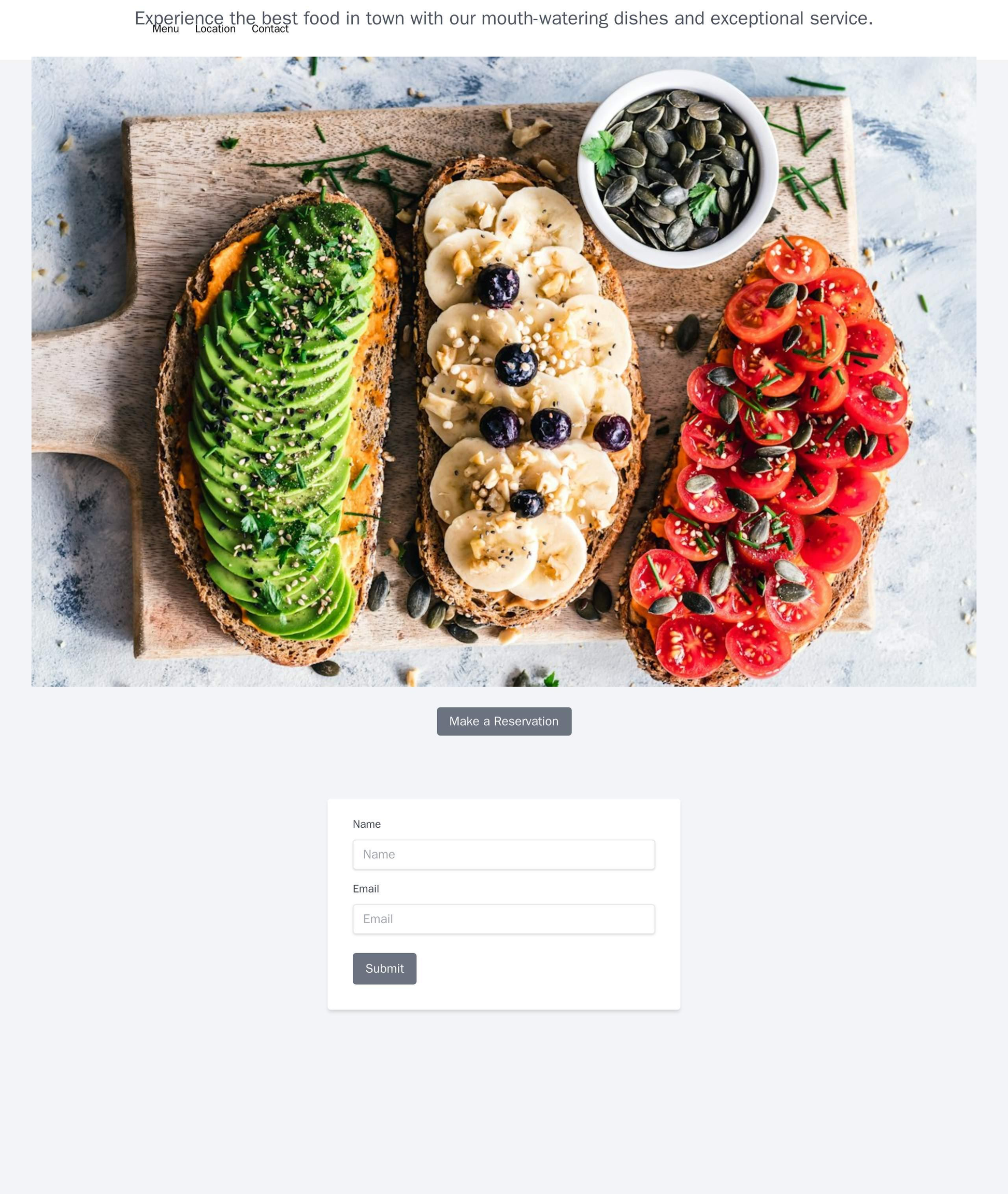 Restaurant: A website with a mouth-watering background image of a dish, a horizontal navigation menu at the top with lin Web Template 2357