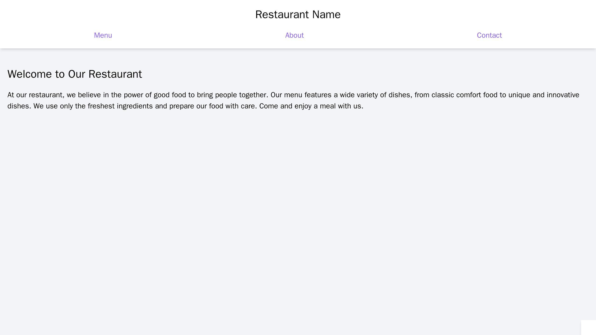 Restaurant: A dual-scrolling layout where the header and the menu are fixed at the top, while the content about the rest Web Template 3291