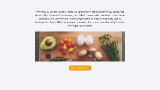 Restaurant: A food-focused design with a centered, full-width image slider showcasing appetizing dishes. The logo is pla Web Template 3696