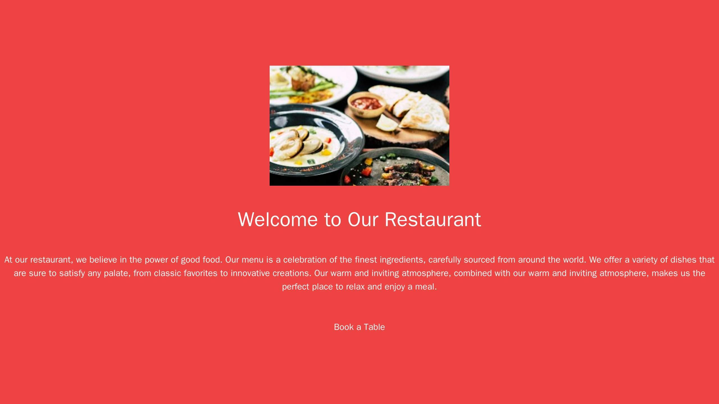 Restaurant: A mouthwatering design with a full-width image background of a dish, a logo aligned to the top left, and a p Web Template 3766