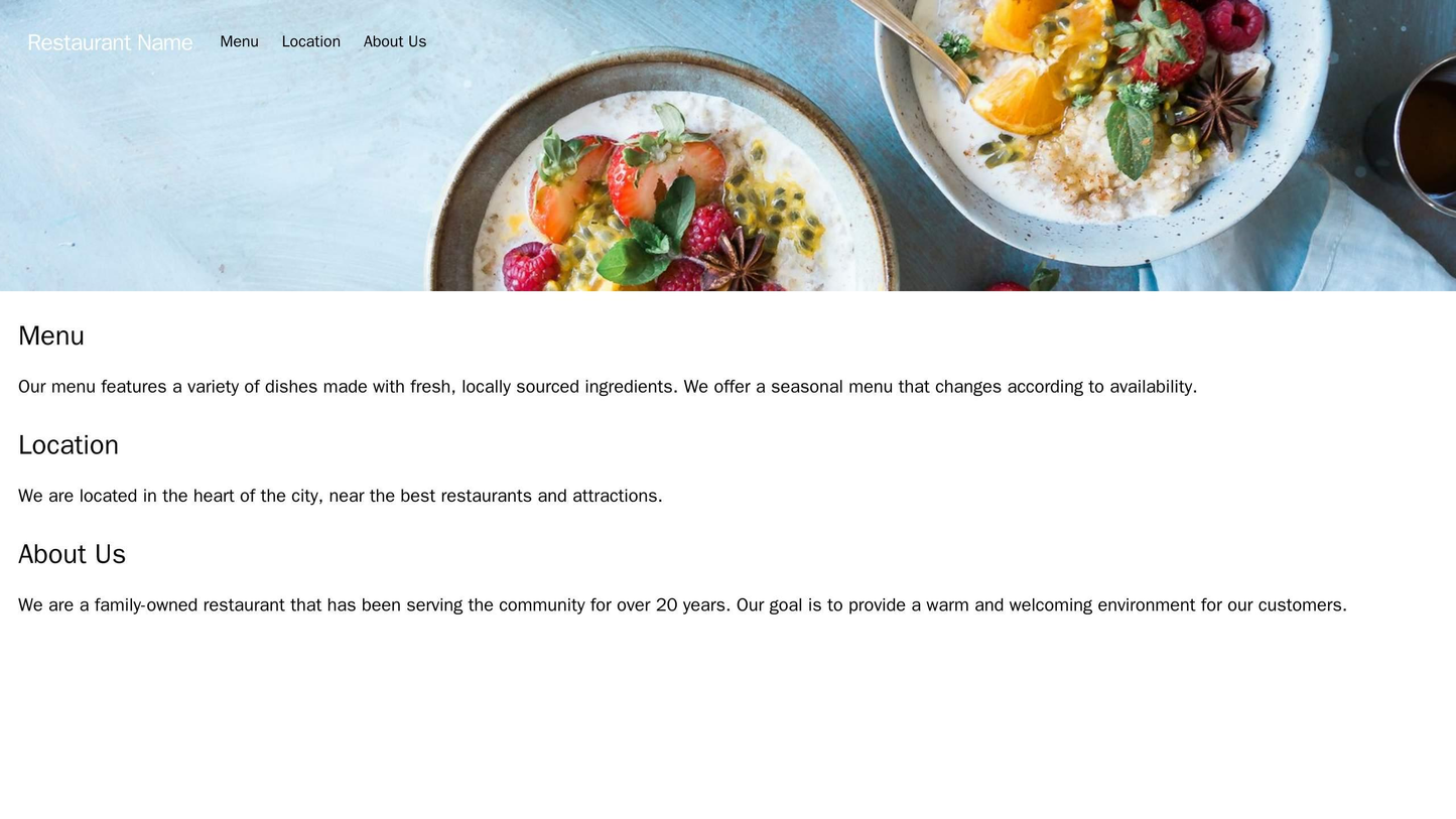 Restaurant: A warm and welcoming design with a full-width photo of a dish at the top, a navigation bar at the top, and a Web Template 4754