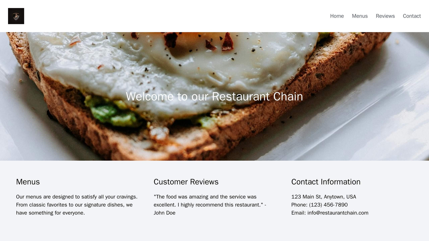 Restaurant Chain: A mouth-watering background image of a dish, a logo on the top left, a navigation menu on the top righ Web Template 2090