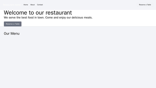 Restaurant Website: A classic layout with a large header image, a tagline, and a "Reserve a Table" call-to-action button Web Template 4538