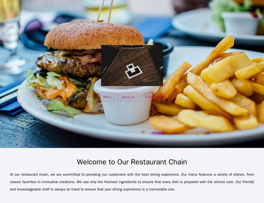 Restaurant chain: A site with a visually appetizing design, featuring a full-width header image, a large centered logo,  Web Template 2114