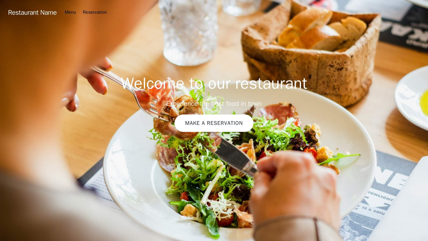 Restaurant website: A single-page scrolling design with a background image of the restaurants interior. The navigation m Web Template 3724