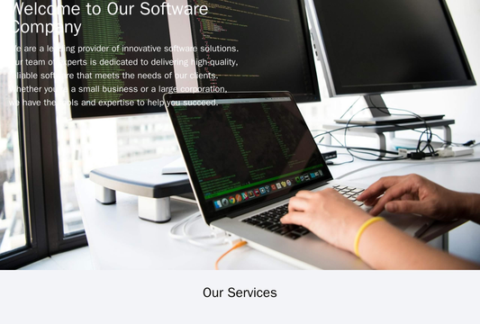 Software Company: A sleek, futuristic design with a full-screen header image of a computer screen or interface, demonstr Web Template 3153