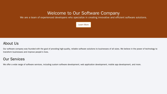 Software Company: A clean, modern design featuring a prominent call-to-action (CTA) button and a visually engaging hero  Web Template 4282