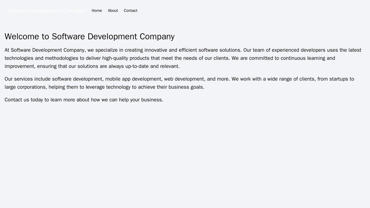 Software Development Company: A modern and professional design with a large, left-aligned logo, a primary navigation men Web Template 2267